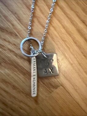 Armani Exchange silver-tone AX charm necklace